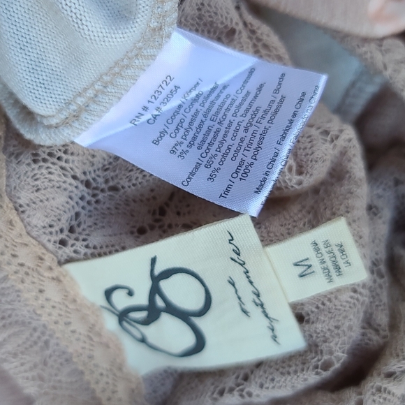 One September Aves Feather BoHo Mixed Media Top M - Picture 10 of 13